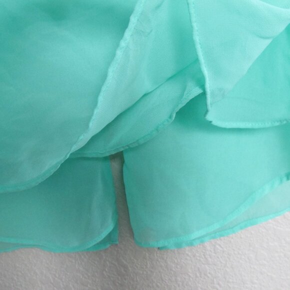 Mine Sleeveless Sheer Blouse Womens Small Green Button Up Back Shirt Top - Picture 7 of 9